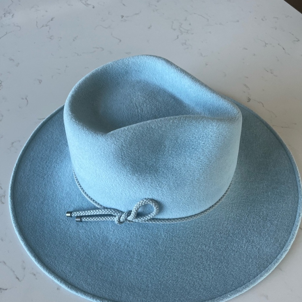 Frances Grey Light Blue Felt Hat- never worn